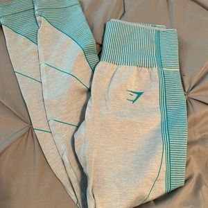 Gymshark Turquoise & Gray leggings